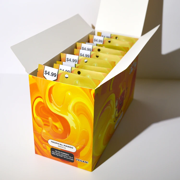 Paper Portable Pdq Countertop Carton Cardboard Food Product Shop Custom Stand Pop Up Table Retail Stores Counter Display Box