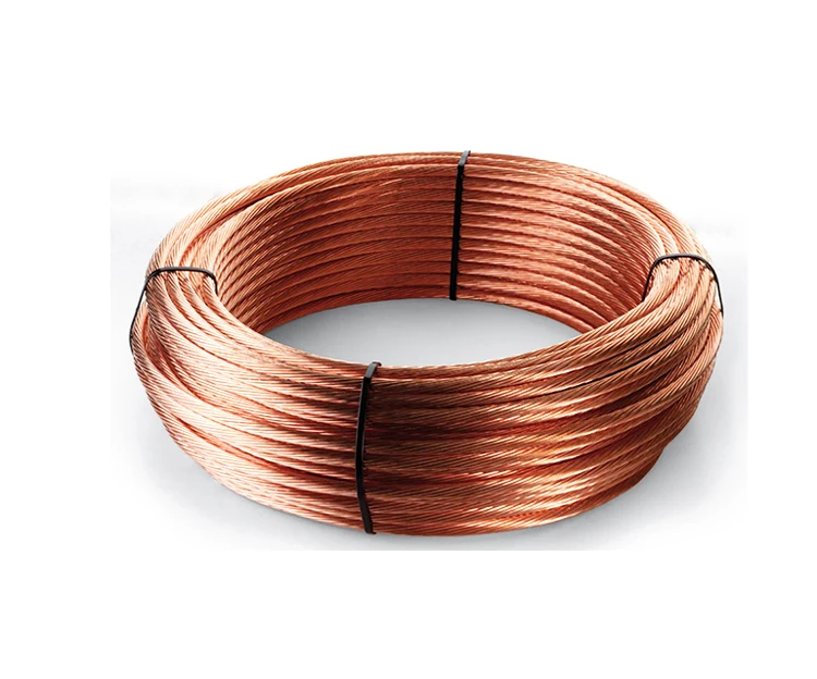 China Factory Lightning Ground Rod Conductor Wire Bare Copper Clad Steel Ground CCS Electric Stranded Wire