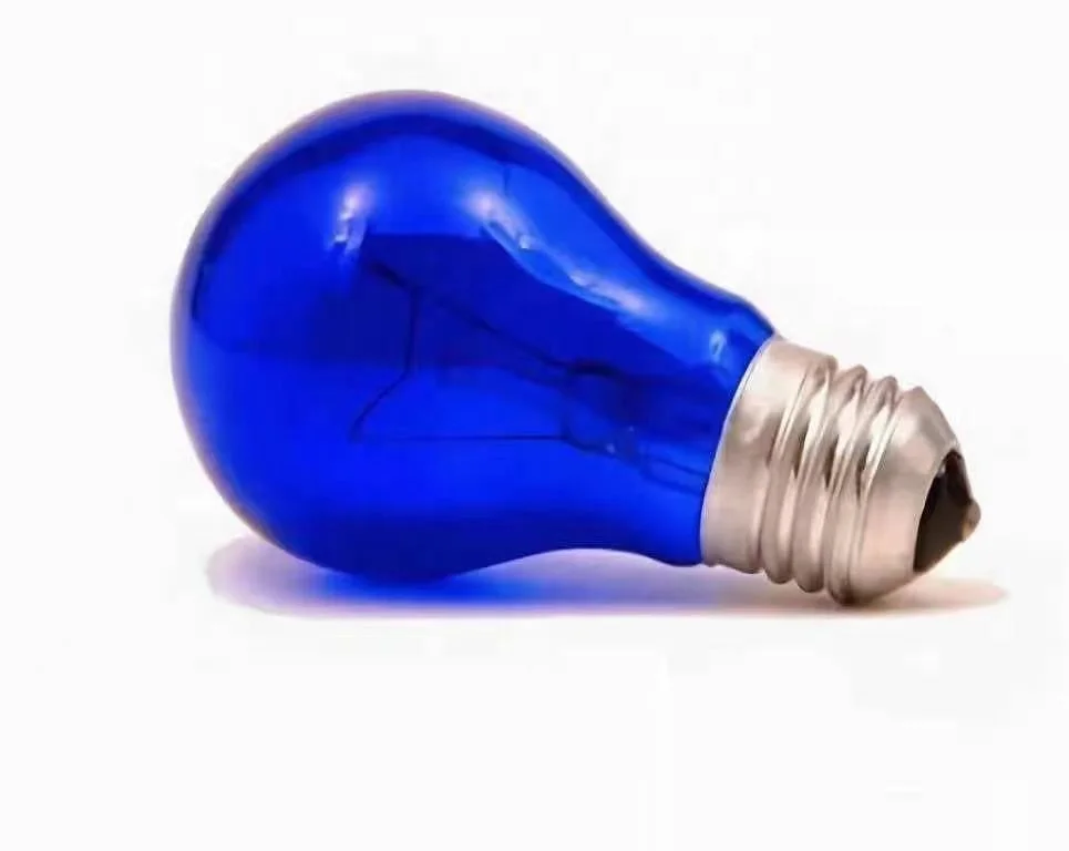 45W 70W 100W cobalt glass bulb Cobalt glass incandescent lamp blue cobalt glass incandescent lamp E27 B22 110-220V