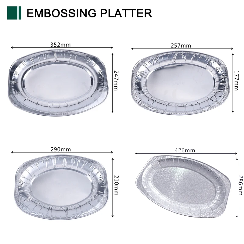 Disposable Restaurant Takeout Foil Food Containers Aluminum Container Packaging Tray Fish Plate Lunch Box