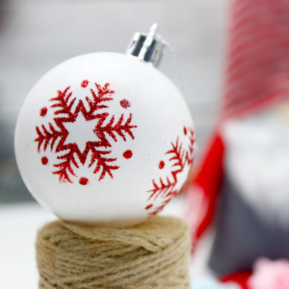 New Arrive Hand-Painted 6cm Christmas Ball Set Decoration Home Special-Shaped Plastic Small Christmas Tree Pendant