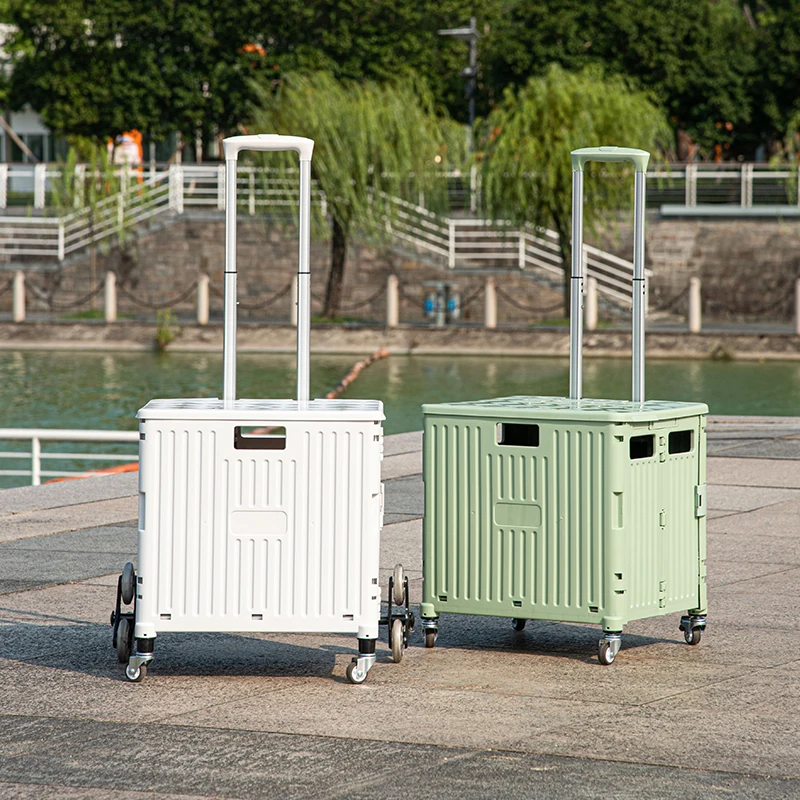 Modern Multi-Functional Foldable Plastic Trolley Case Rectangle Design for Multi-Scene Use for Clothing Storage