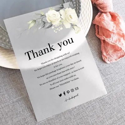 High Quality Pvc  Clear transparent Plastic Business Vip Thank you Card