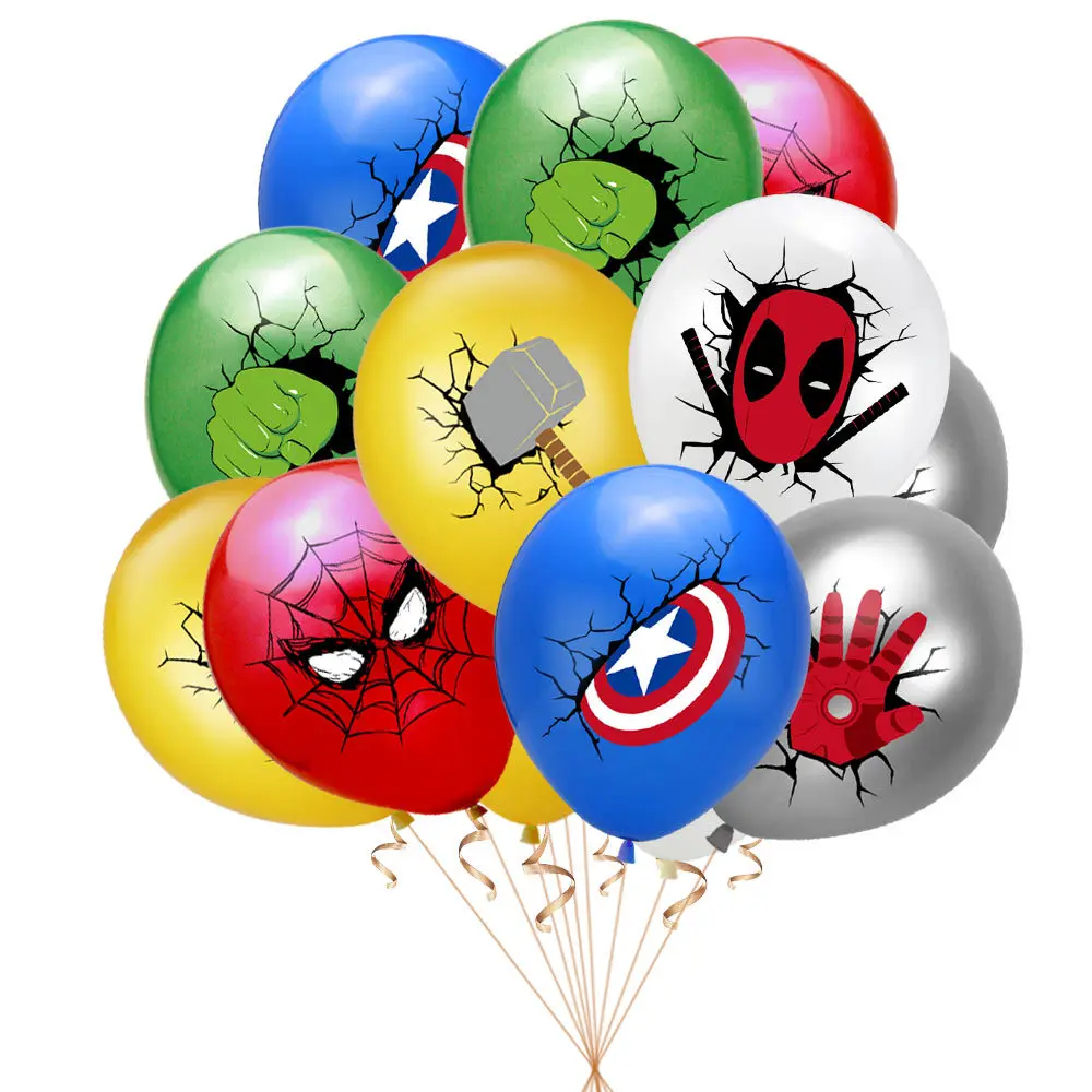 12 inch US team spider man Hulk latex balloon Hero Theme Party Balloon Decoration