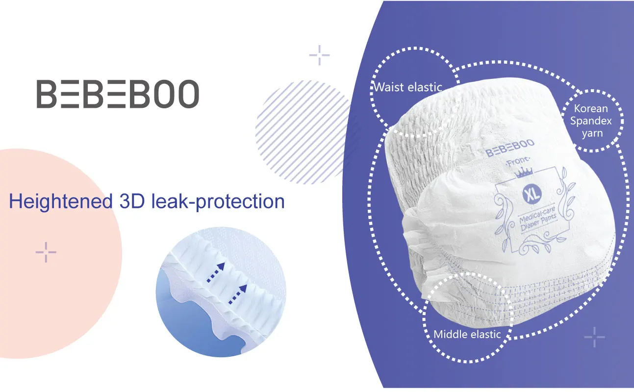 Bebeboo Korean Style XXL Disposable Cloth Pant Diapers Soft Fine Love Baby Nappy for Kids Wholesale Baby Diaper Manufacturer