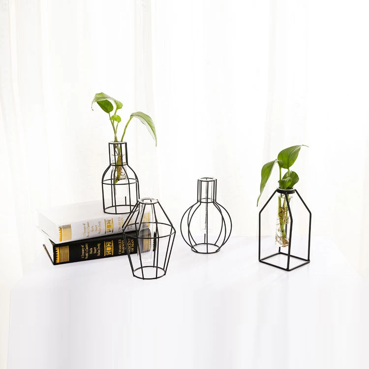 
Nordic Style Metal Iron Frame Vases For Home Decor 