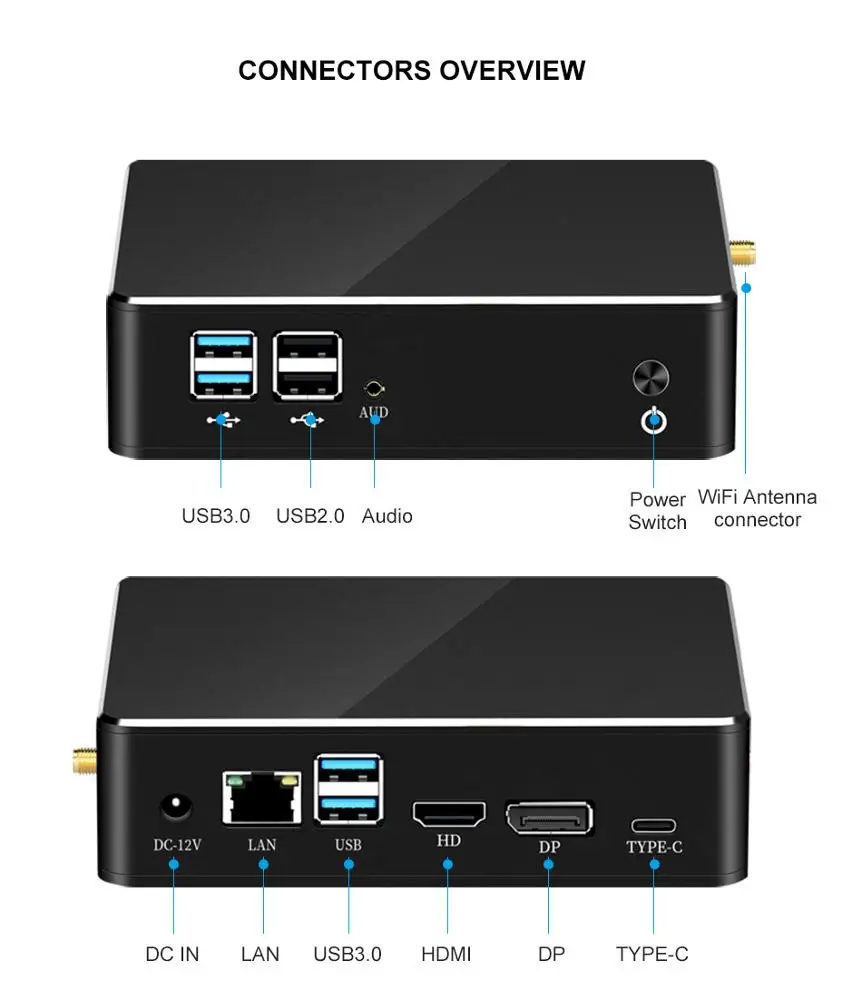  Игровой Компьютер In-tel 8Th Gen Core I3 I5 I7 8565U Ddr4 M.2 6Usb Type C Dp Hd 4K двойной дисплей Window10 Nuc настольный
