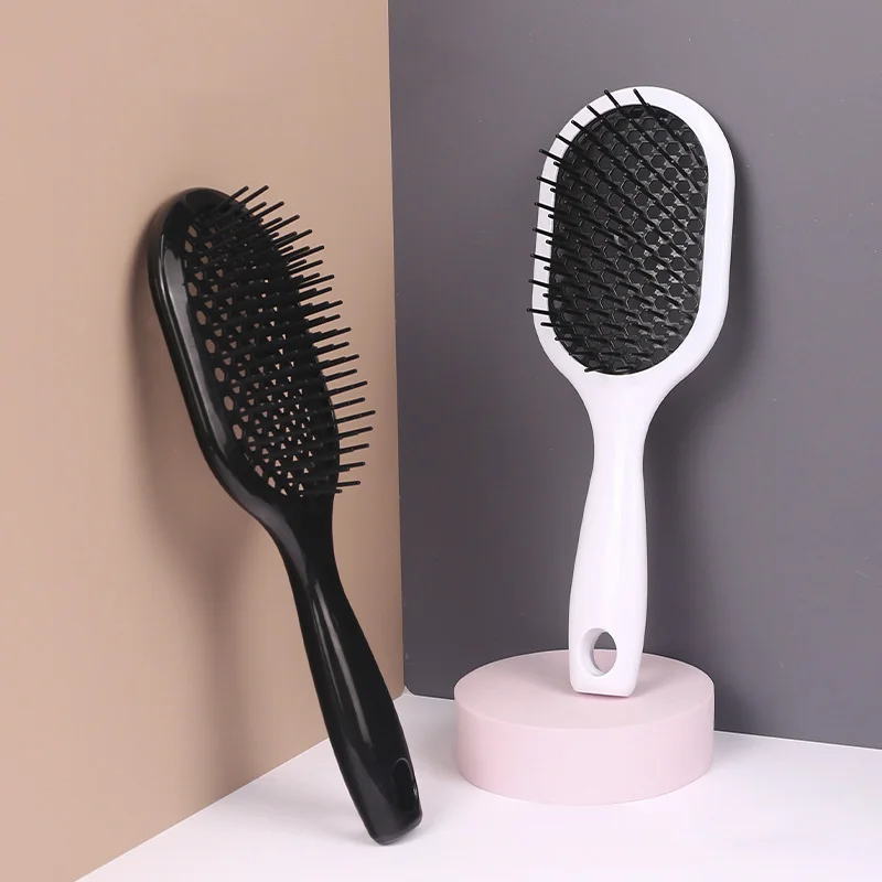 Wholesale Hollow Comb Mesh Massage portable Hairdressing Grid Plastic Flexible Hair Brush Professional Hair Styling Tools