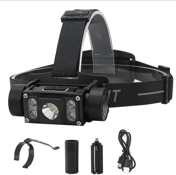 New Type-C Fast Charging 5LED Strong Light Aluminum Alloy Outdoor Work Headlight with Magnet