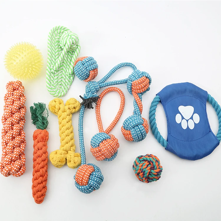 
Оптовая продажа, прочный интерактивный хлопок, снимает стресс, Жевательная веревка для собак, набор игрушек для собак 