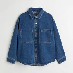 Custom New Sustainable Casual Outdoor Turn Down Collar Fashion Stylish Blue Light Blue Colors Men Jeans Jacket