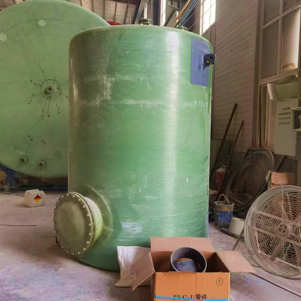 Customized 50m³ horizontal fiberglass water storage tank anti-leakage fiberglass chemical storage tank