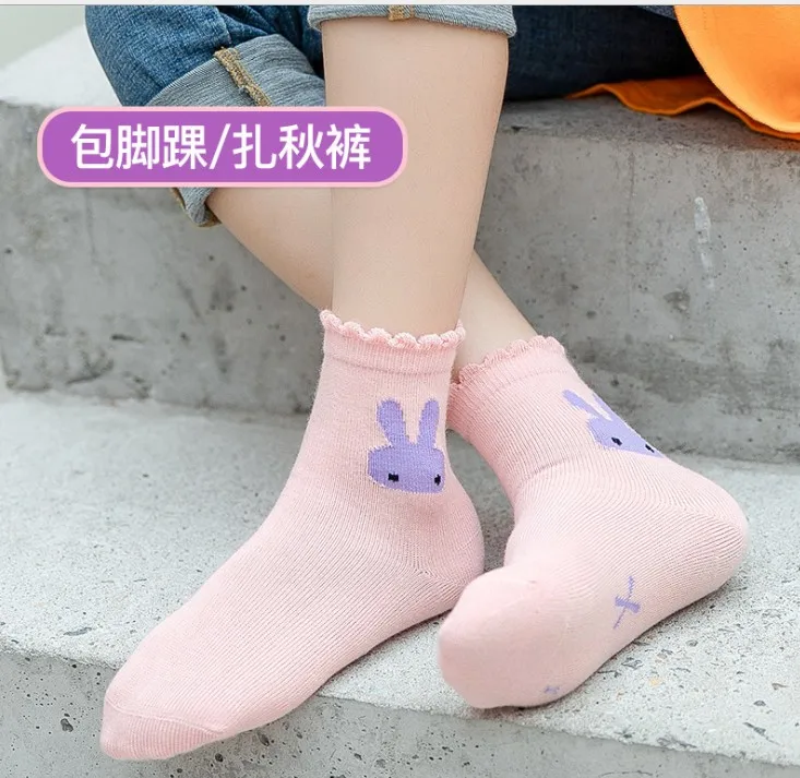 
UP-GRADE Newest cartoon girl sock cute animal combed cotton wholesale children socks 