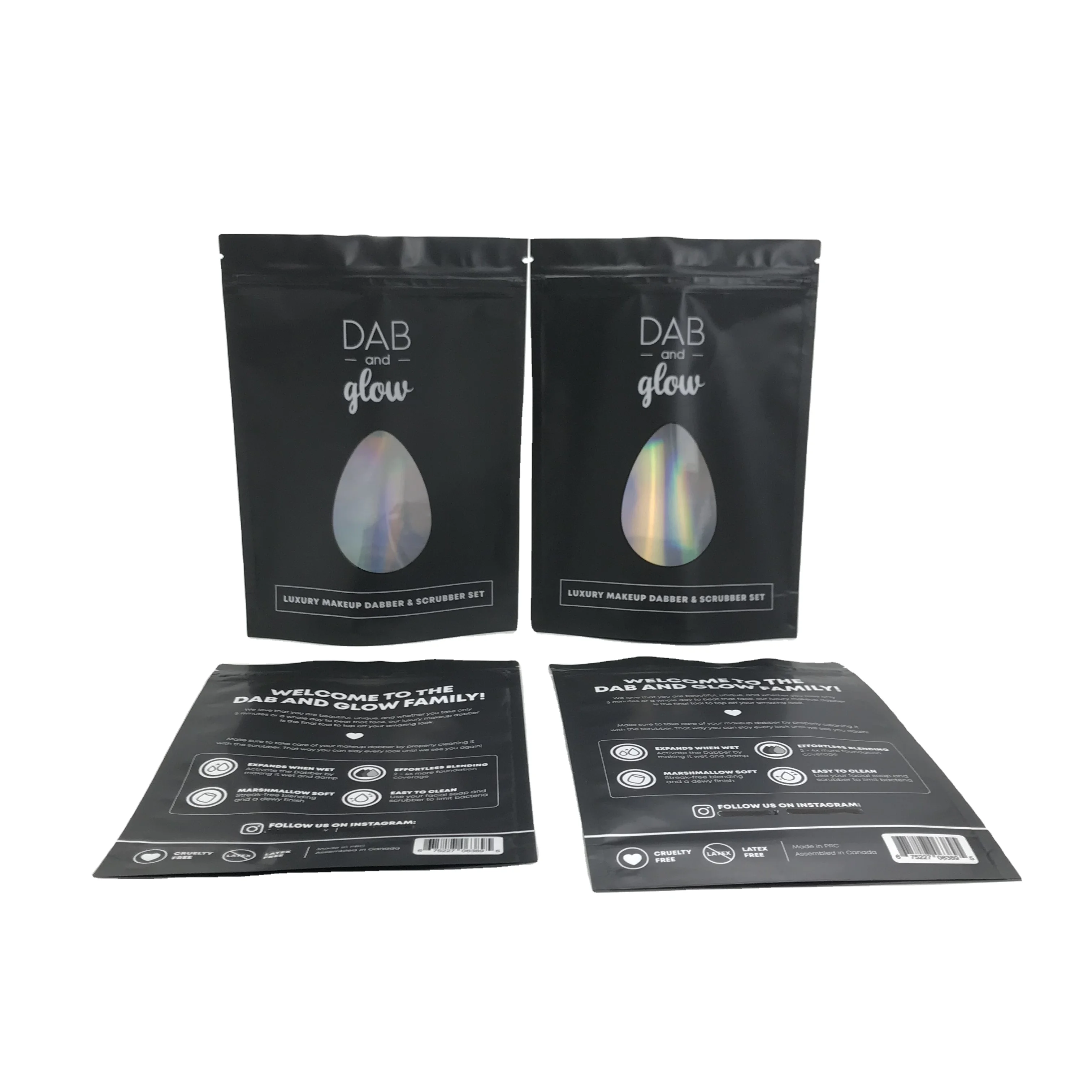 Stand Up Heat Sealing Flat Bags With Clear Window 40G Roasted Shelled Edamame Food Storage Snack Cookie Packaging Bags