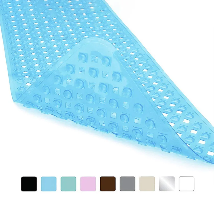 Stylish Machine Washable Ultra Soft Bathtub Mat Custom Lengthened Pvc Bathroom Non-slip Mat With Suction Cup