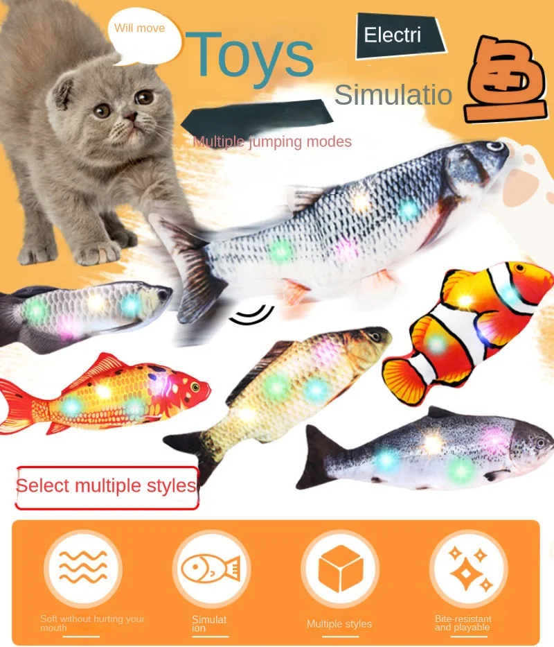 New design floppy shaking fish usb charging flippity fish interactive cat toy electric fish toy