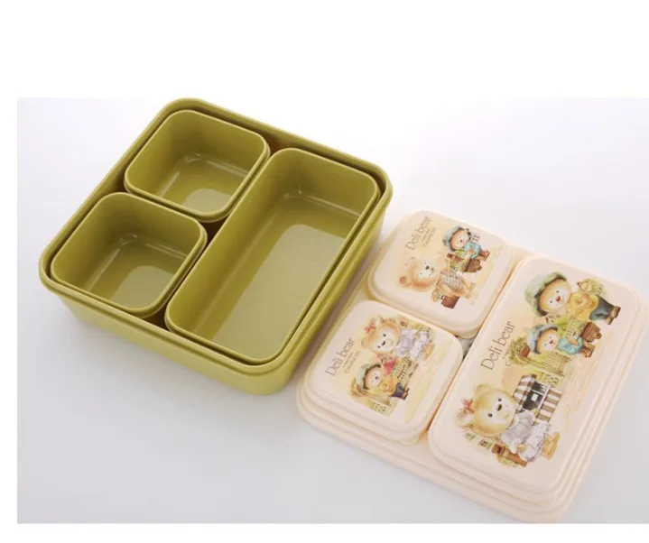 Eco-Friendly custom oem BPA Free lovely plastic lunch box with cute CMYK printing For School kids