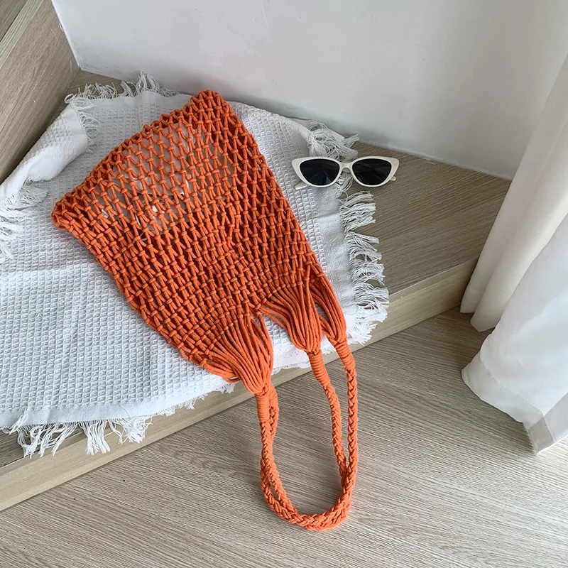 Handwoven Women Beach Multi-functional Shoulder Handbag Recycle Fashion ECO Friendly Shopping Bag
