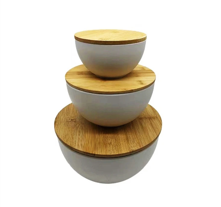 Лидер продаж 3700 мл экологически чистые миски из бамбукового волокна большие кухонные белый синий черный Меламиновый материал пищевое