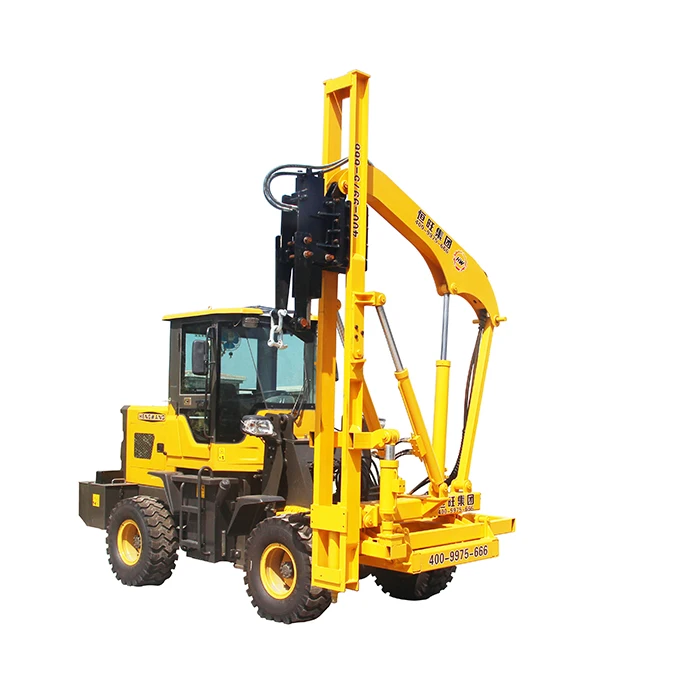 Highway guardrail fence post installation pile driver for load type