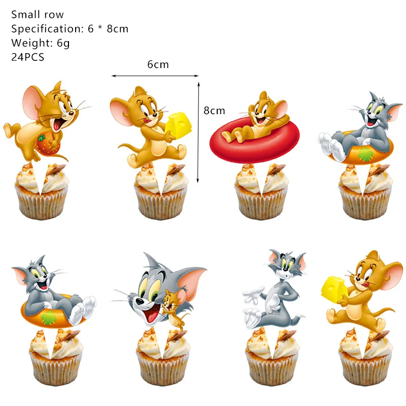 Cat and mouse birthday party supplies flag pulling, hanging and spinning balloon insertion set disposable decoration