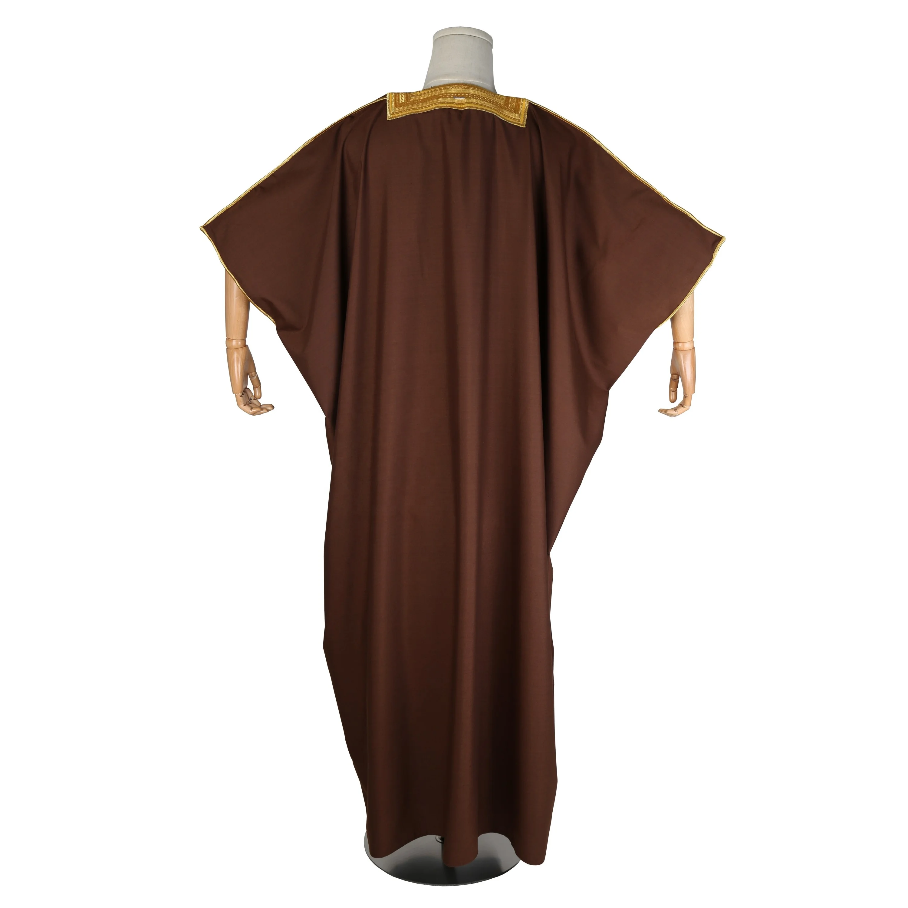 Gold Embroidered Muslim Imam Thobe Kaftan Desert Jubah Abaya Jalabya Ethnic Qamis Islamic Sheikh Khaleeji Bisht Cloak Arab Dress