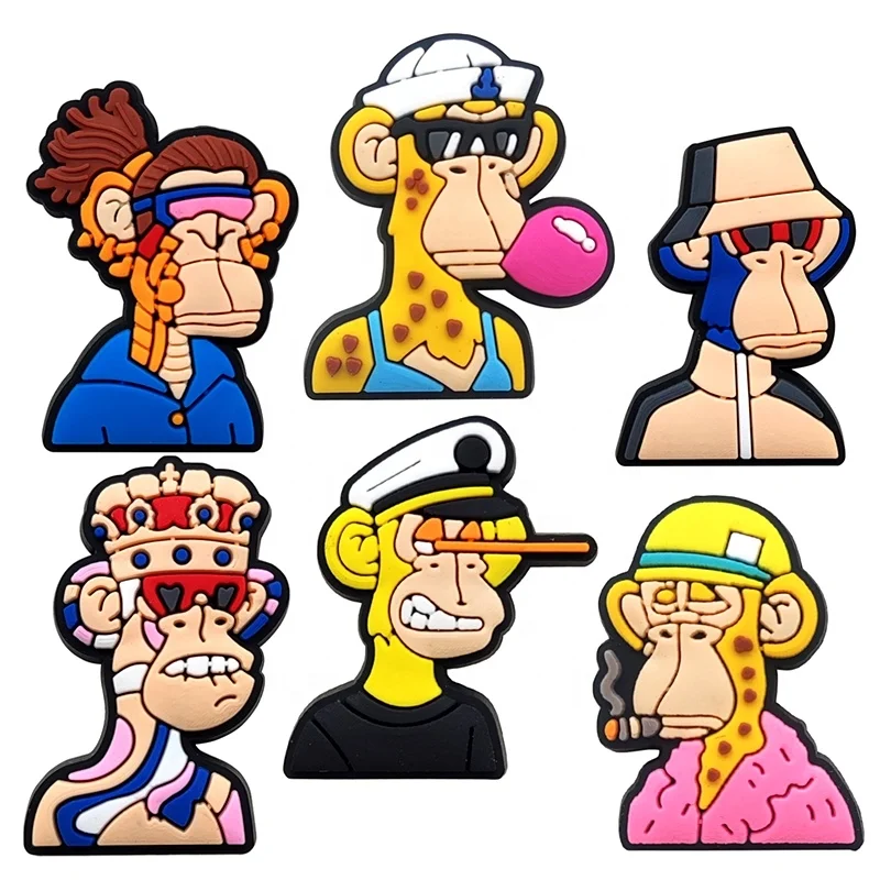 New Arrival Bored Ape Croc Charms Wholesale Custom NFT Shoe Charms Custom Clog Croc PVC Shoe Decoration Charms