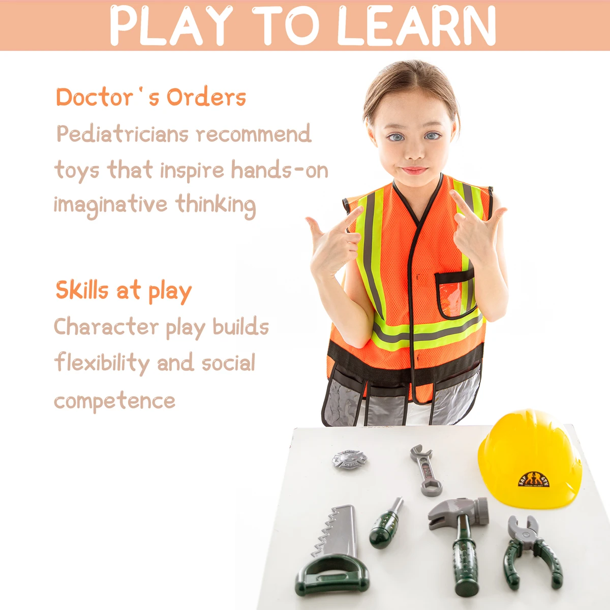 Dress Up Set for Kids Engineer Costumes Kids Pretend Play Costume Role Play Costume for Kids Engineer with Accessories