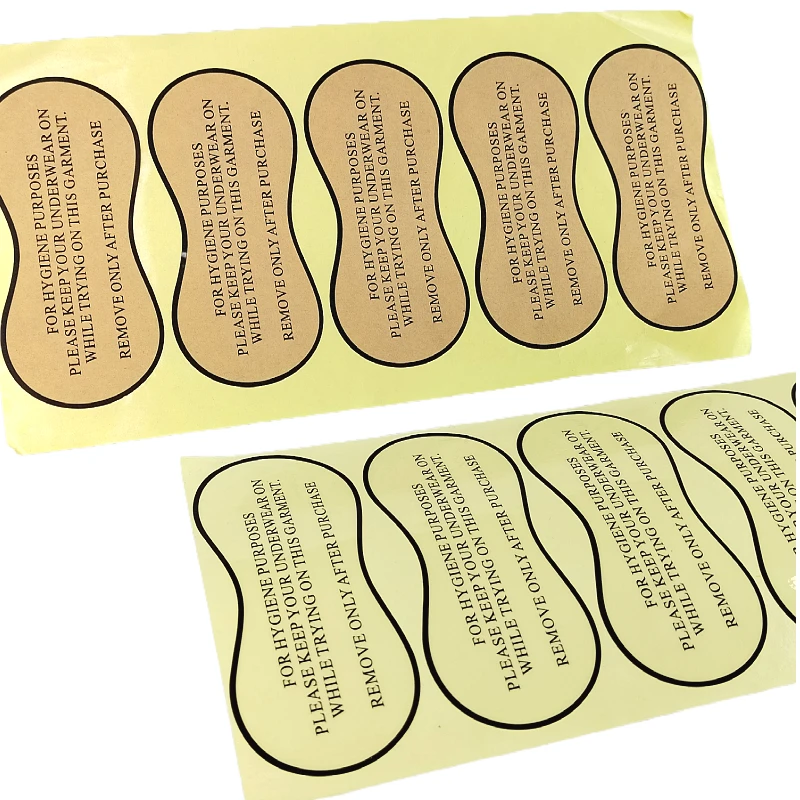High Quality Cheap Custom Transparent Adhesive Protective Hygiene Liner Sticker Try On Swimwear