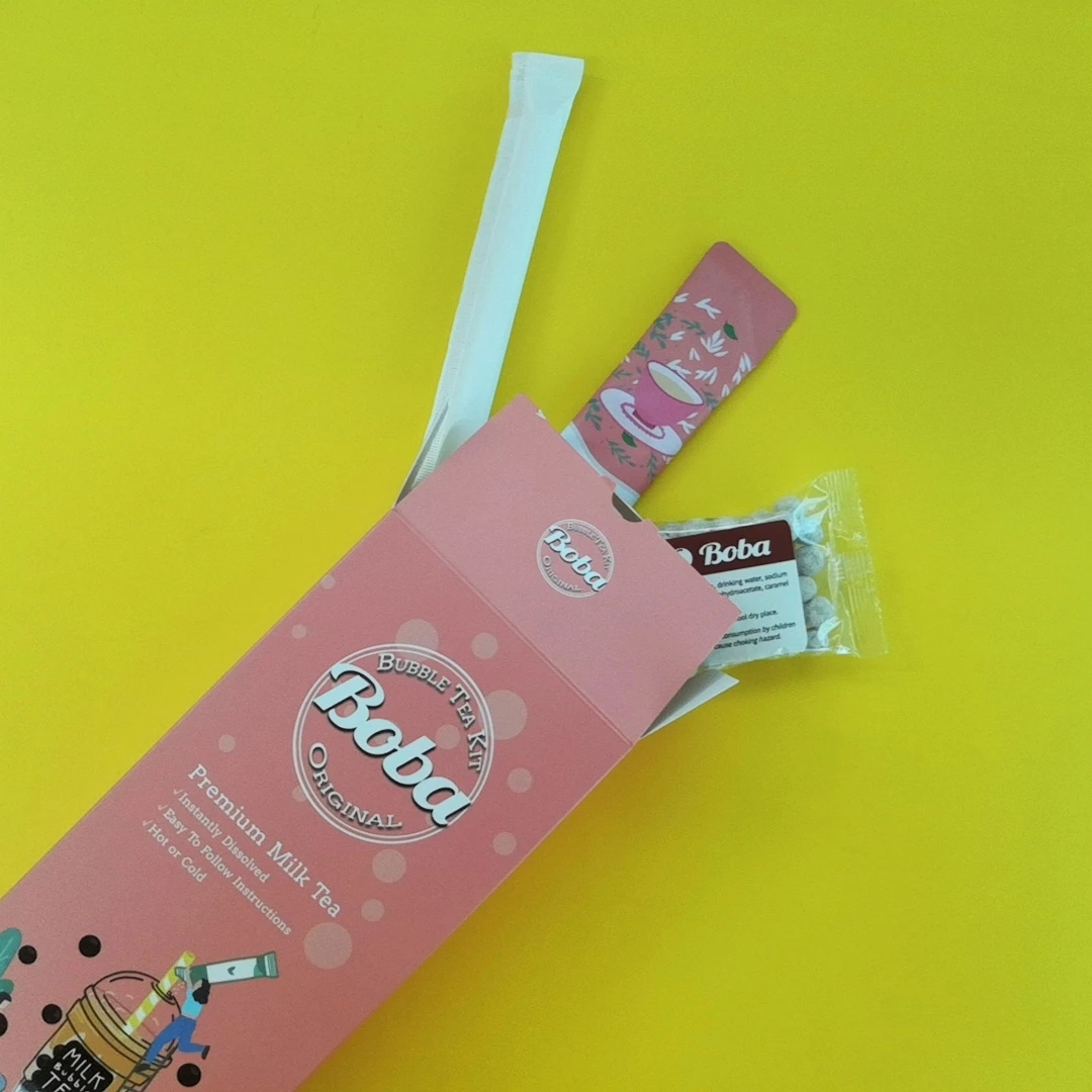 Instant Boba Original Flavor Bubble Tea Supplier One Stop Service with PLA Straw