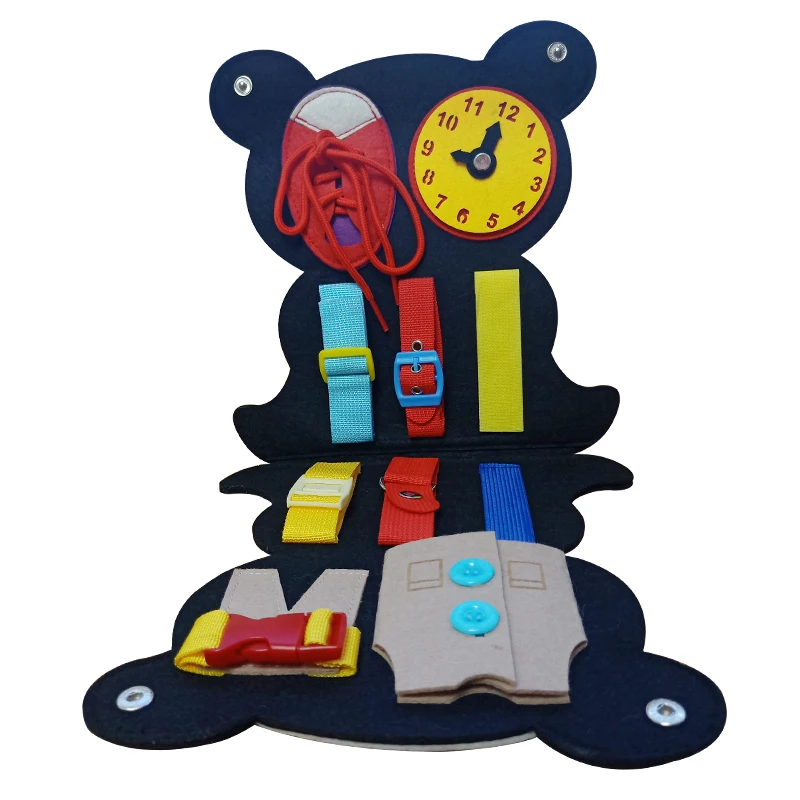 Montessori Toys Felt Educational Toy Toddlers Felt Kids Busy Board Learn To Dress Basic Skills