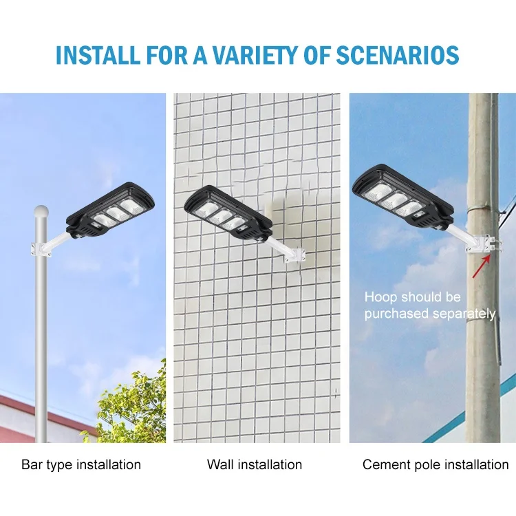 Wall Installation 50 100 150 200 250 300W All In One Integrated Smd Garden Led Solar Outdoor Light
