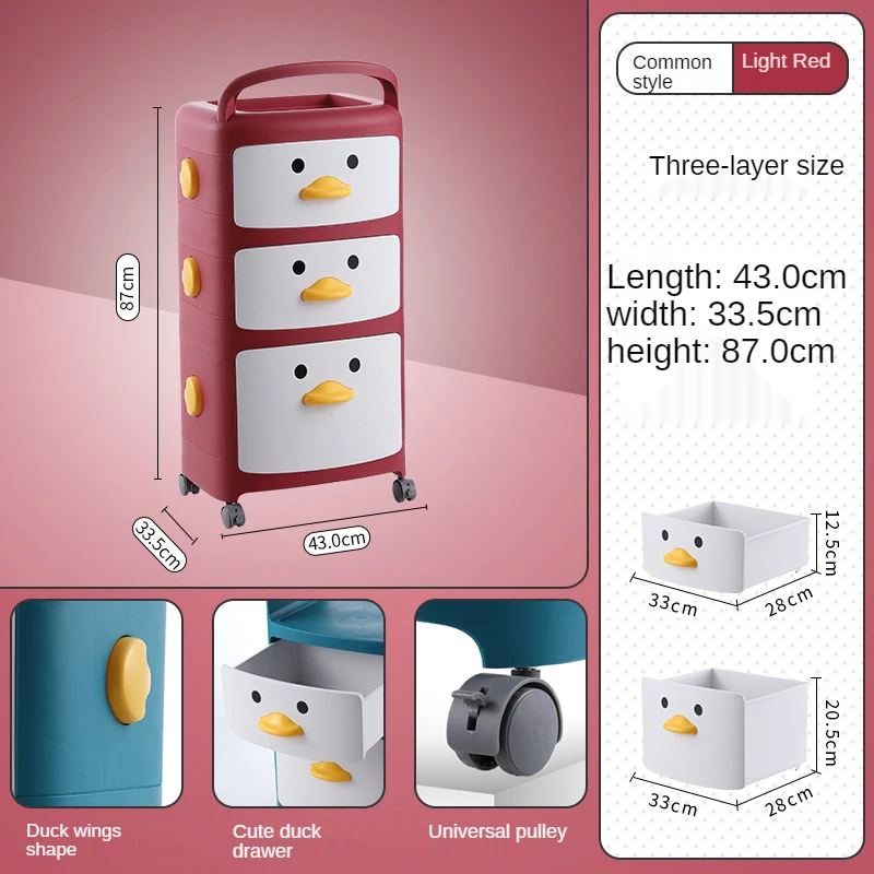 Smart-Furn Lucky Duck toy storage cabinet kid baby child clothe organizer with drawer shelf wardrobe box rack basket bin shelve