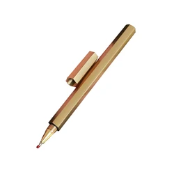 Copper Brass Pen New Year Gifts Hexagon Brass Pen Bolt Action Minimalist Nordic Style Hexagonal Ballpoint Brass Ball Pen