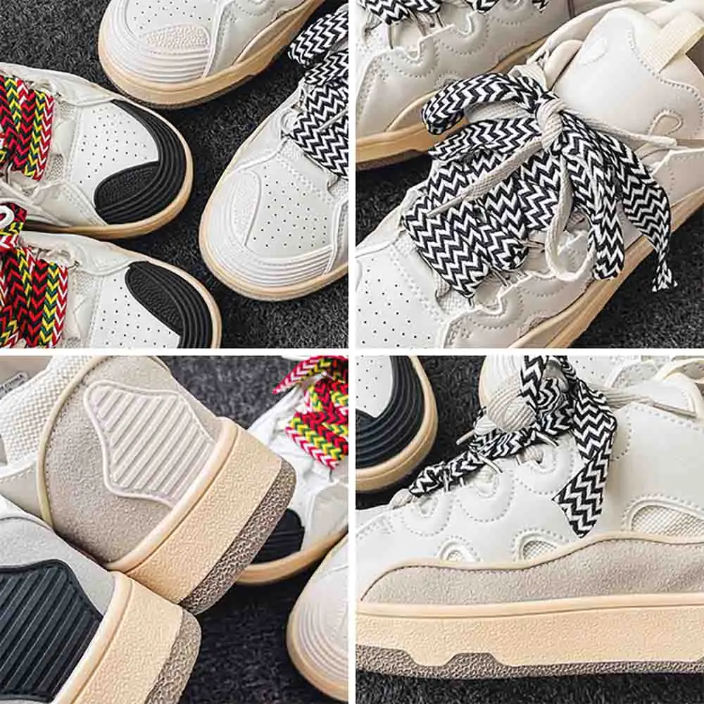 Qiyao New Style Fashion Couple Men Women Custom Logo Lanvines Curb Big String Designer Skateboard Sneakers Casual Shoes