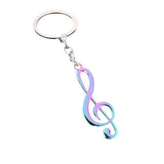 Stylish Creative Music Symbol Pendant Keychain Cute Custom Logo Metal Keychain Durable Zinc Alloy Material