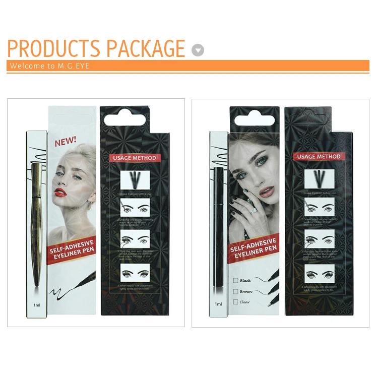 
Magnetic eyelashes eyeliner set logo gold and brown mini liquid waterproof lashglue pen eyeliner with eyeliner glue pen 