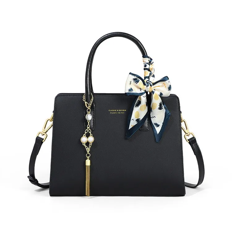 2024 Fashion Wholesale No Brand Oem Italian Luxury Designer Ladies Black Red Genuine Cow Real Leather Handbag Hand Bag For Women