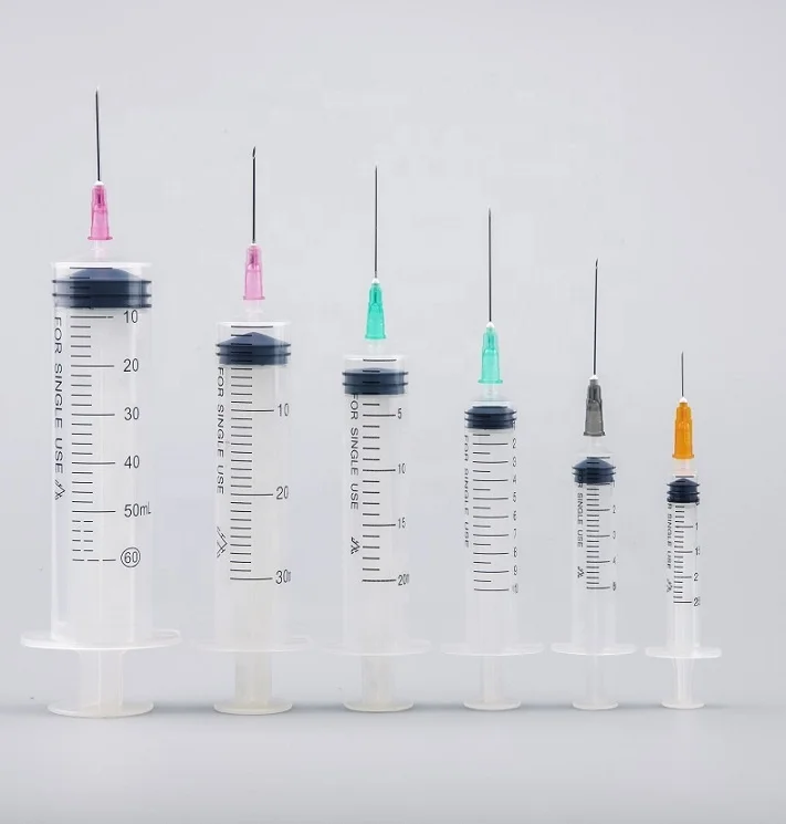 
1ml 3ml 5ml 10ml 20ml 60ml Syringe Luer Lock or Luer Slip Medical Disposable Syringe 