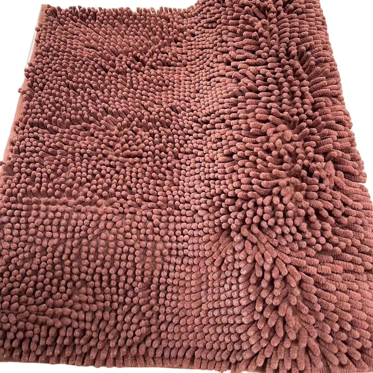 Hot sale TPR back fluffy chenille bathroom rug loop pile cushioned door rug