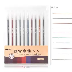 10pcs/set Creative Retro color gel pen Student Office personality gel ink pen Simple neutral pen kawaii School supplies