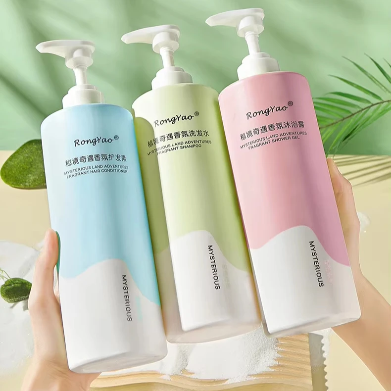 Rongyao Body Care Private Label Hair Shampoo Conditioner Shower Gel Set Anti Loss Hair Shampoo Fragrance Body Wash Shower Gel