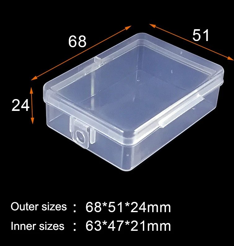 High transparent PP plastic box Small box thickened rectangular covered jewelry earrings fishing gear accessories zero  Piece st