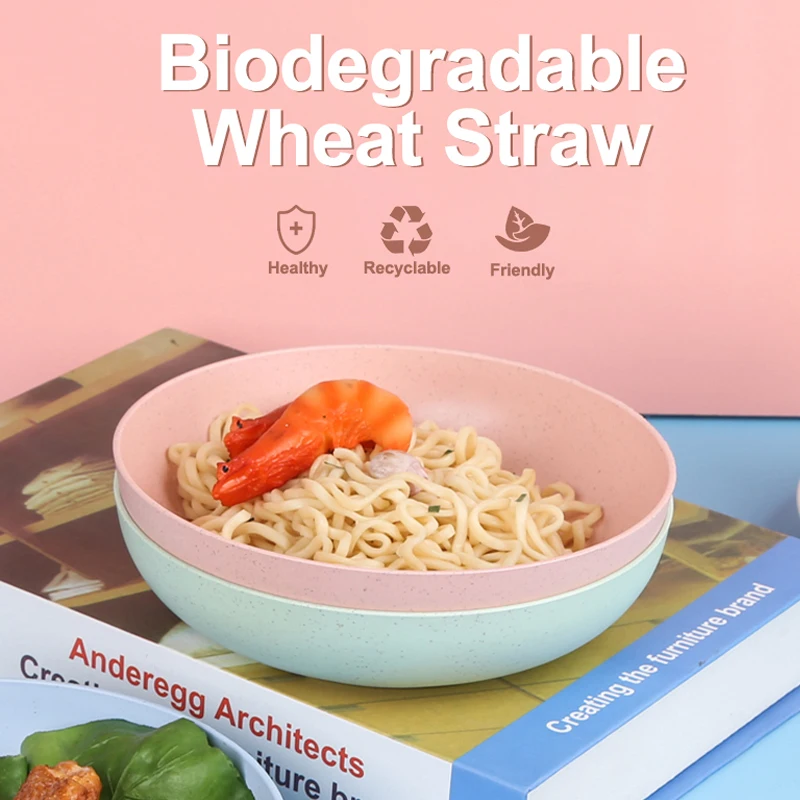 
Экологически чистая тарелка из пшеничной соломы с низким минимальным заказом, посуда, посуда из натуральных растений, биоразлагаемые столовые приборы 