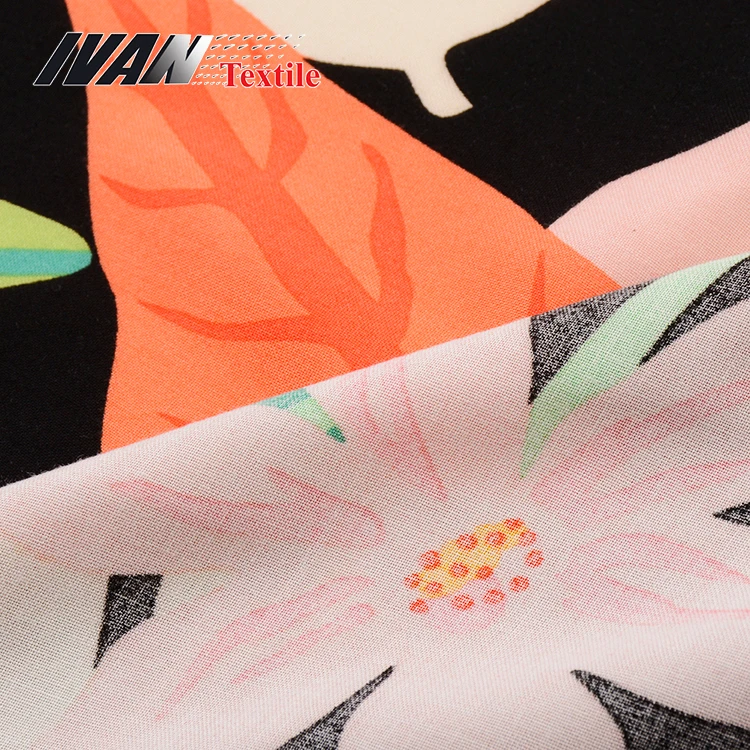 Colorful Shiny Soft Printed Lightweight Wholesale Floral Woven 100 Rayon Fabric for Dress