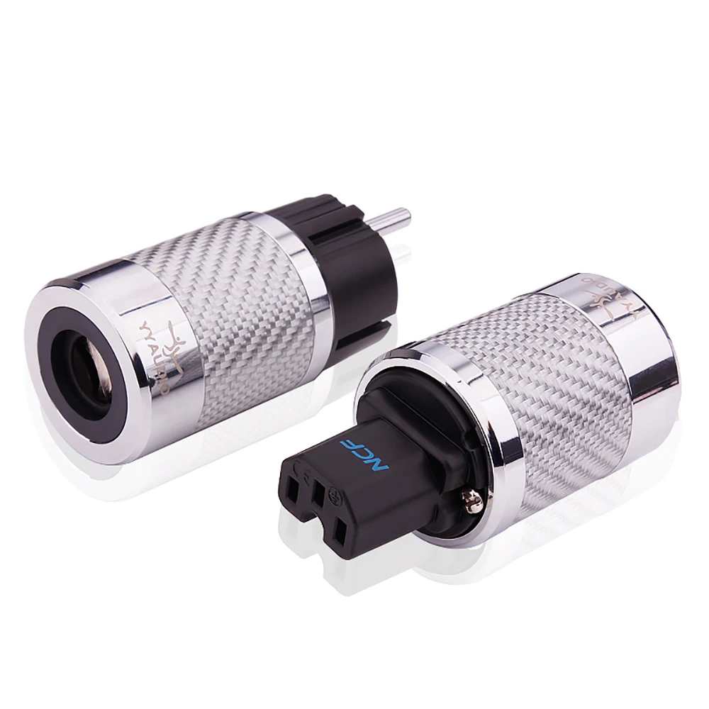 hifi power plug audio Platinum Plated EU Power plug IEC connector  DIY Cable power plug hifi