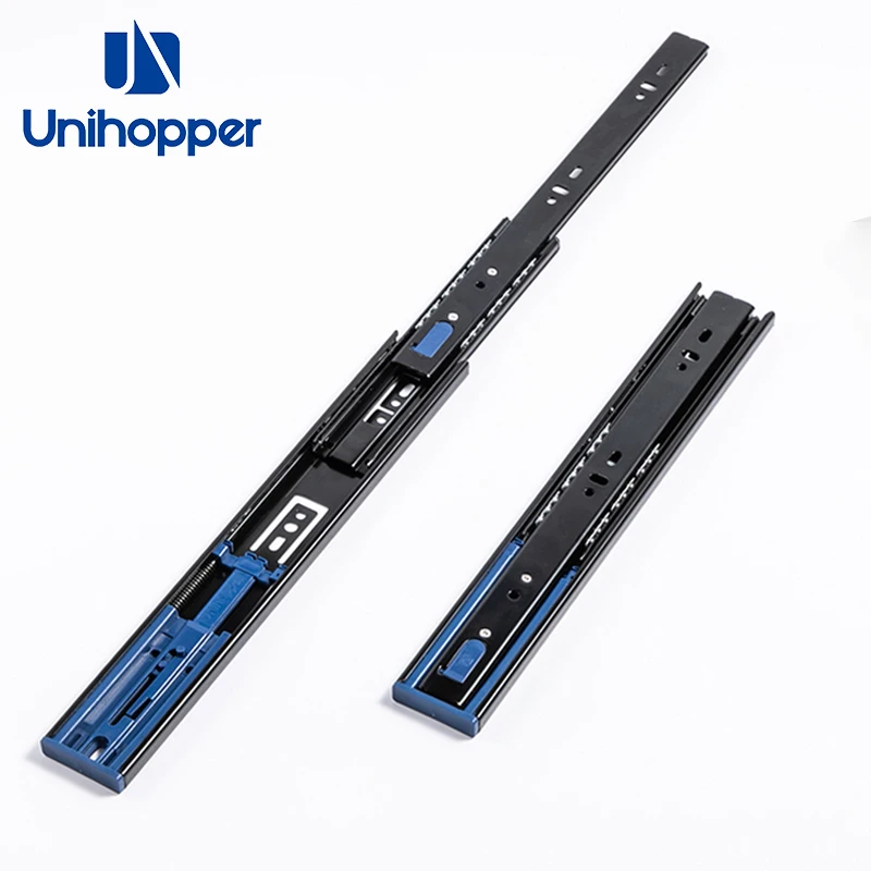 Unihopper 3 Fold Soft Close Telescopic Channel Ball Bearing Rail Auto Cabinet Hydraulic Drawer Slide