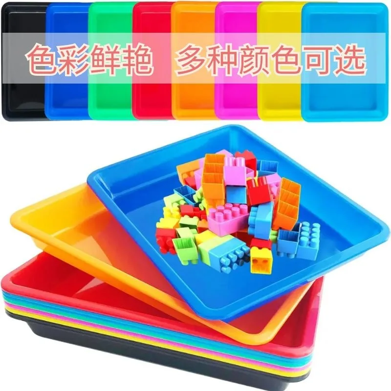 Activity Plastic Trays - Toddler Arts and Crafts Sensory Tray - Rainbow Classroom Colors - Great for Lego - Sand - Crafts