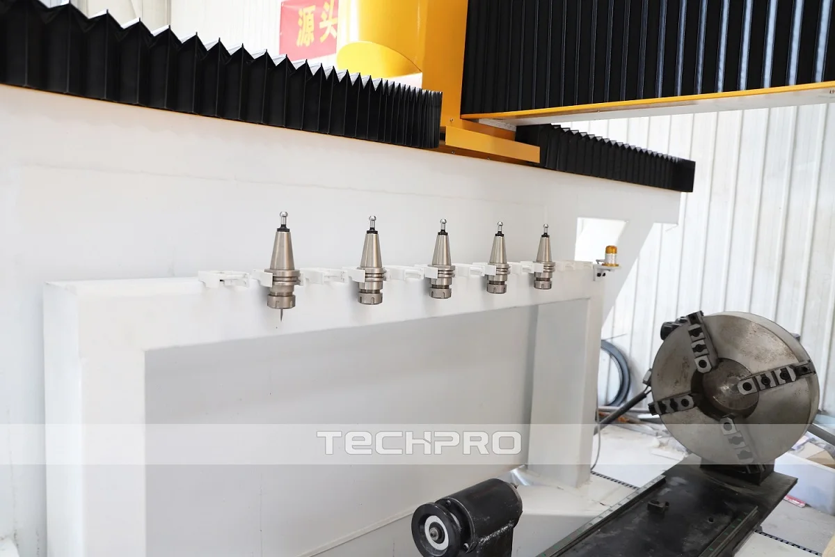 China 4 Axis ATC Double Heads Bridge Saw Stone Cnc Router Carving Cutting Machine Automatic Cnc Bridge Saw Granite Marble