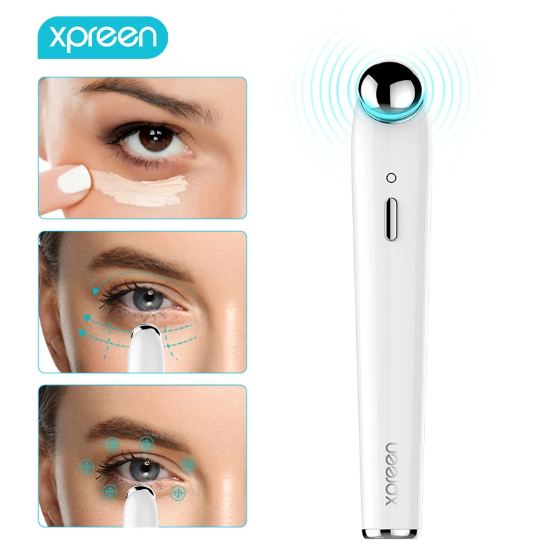 Electric Skin Care Tool Device Vibration Eye And Lip Massager Wand Stick Pen Eye Lip Beauty Enhancer Massager With Heat And Led